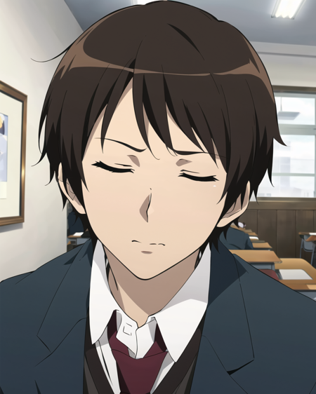 3978523199-1542915734-kyoani haruhi style, 1boy, solo, male focus, necktie, kita high school uniform, shirt, brown hair, closed eyes, school uniform,.png